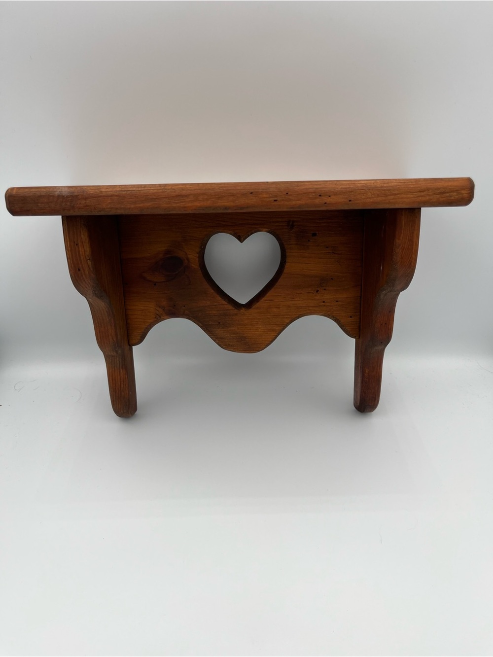VTG Solid Wood Cottagecore Heart Cutout Wall Hanging Shelf Plate 12”